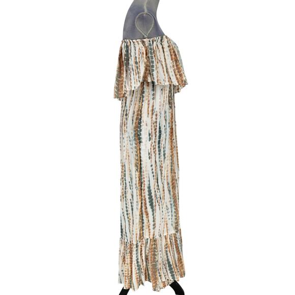 Free People Jumpsuit Womens Small Smocked Strapless Ruffled Wide Leg Hipster - Picture 10 of 15